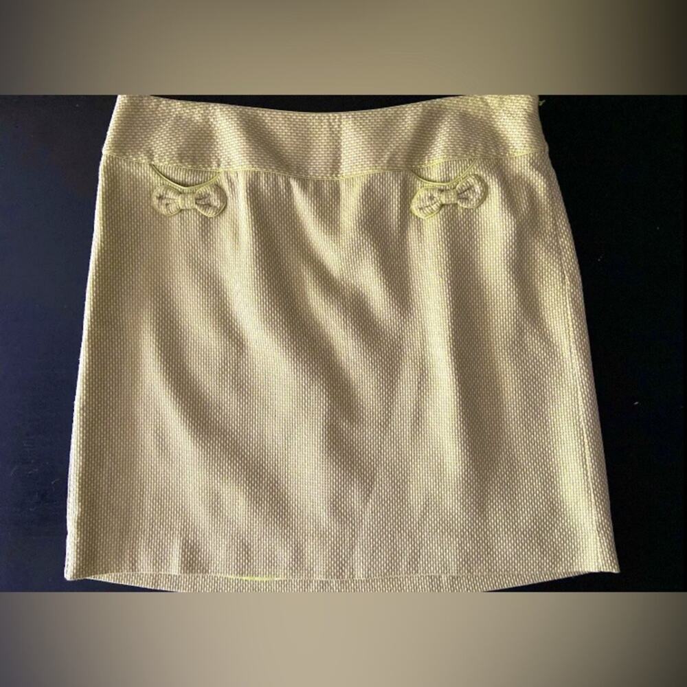 Ann Taylor LOFT Retro Green Cotton Mini Skirt sz 12